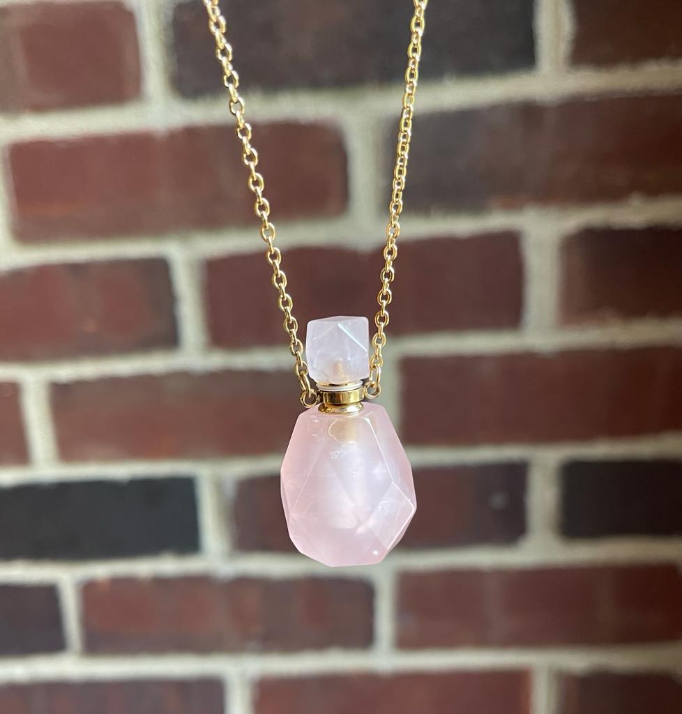 pink Healing Crystal Necklace