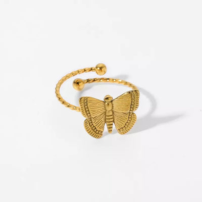 18K Gold-Filled Adjustable Butterfly Ring