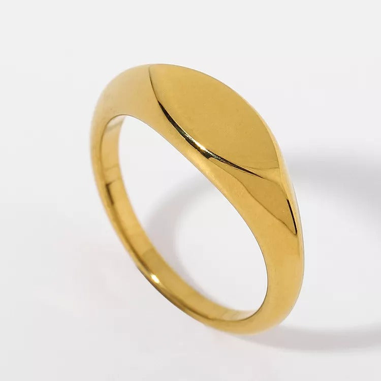 18K Gold-Filled Oval Band Ring