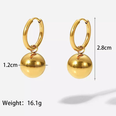 18K Gold-Filled Gold Ball Hoops