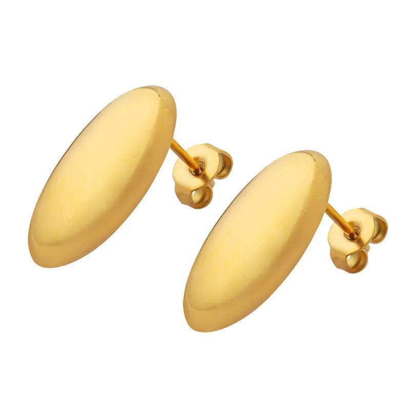 18K Gold-Filled Oval Stud Earrings