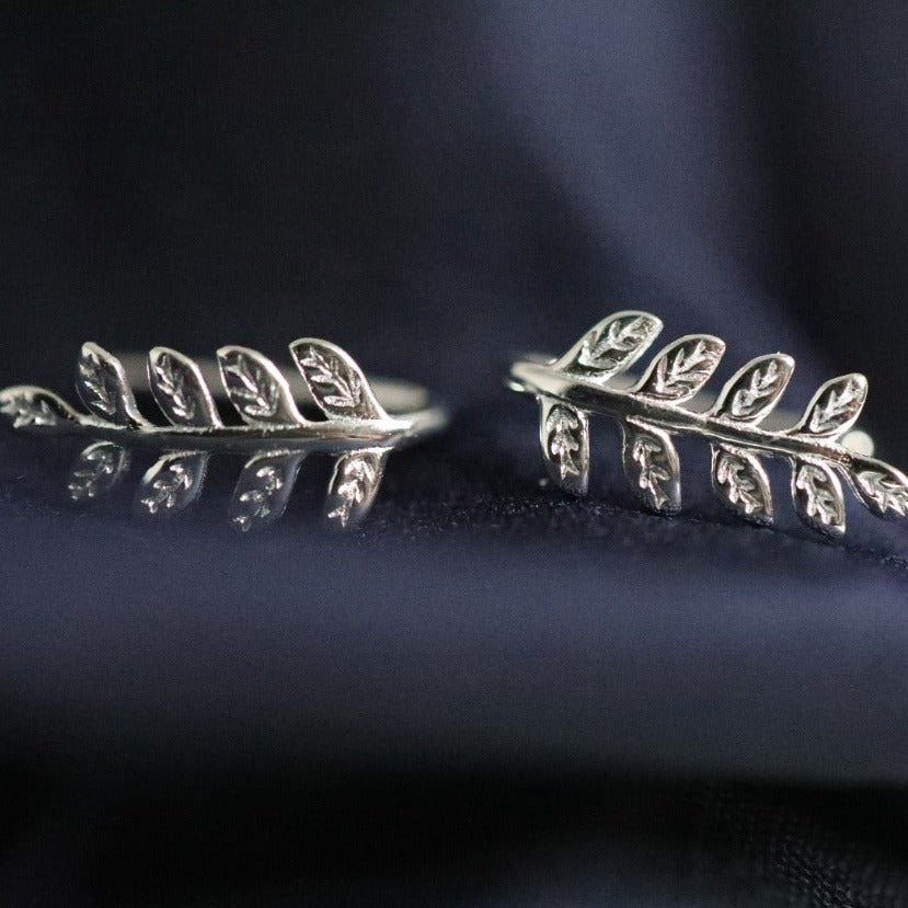 925 sterling Silver Leaf Threader Earrings