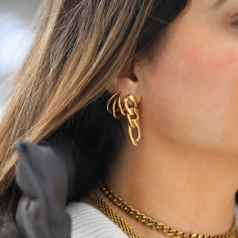 18K Gold-Filled Figaro Chain Earrings