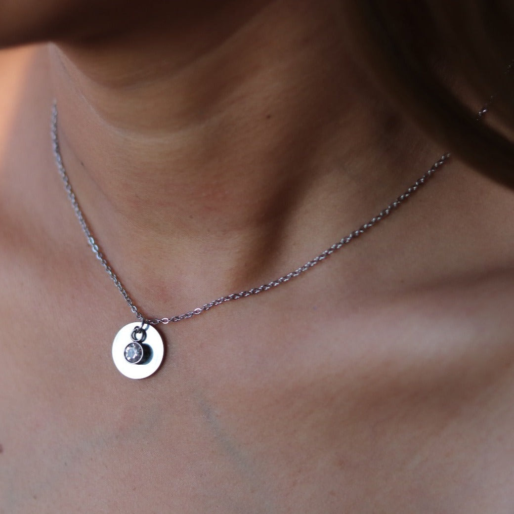 Silver Birthstone Necklace