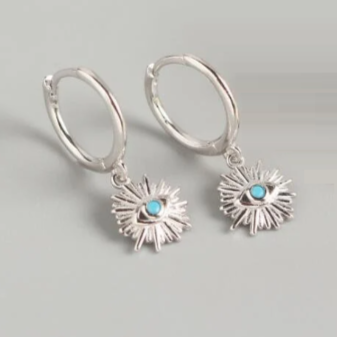 Have a Look at  Sterling Silver Evil Eye Earrings