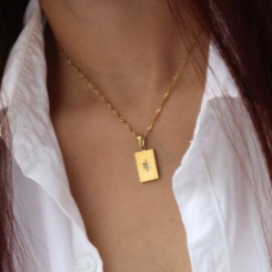 18K Gold-Filled North Star Pendant Necklace