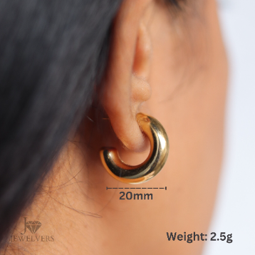 20mm Thick Open Hoops Earrings