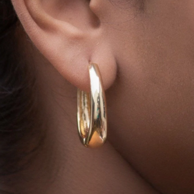 Shop Now Gold Thick Hoop Earrings.