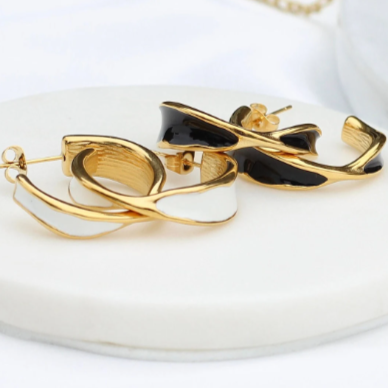 Shop Online our collection of Enamel Hoop Earrings.