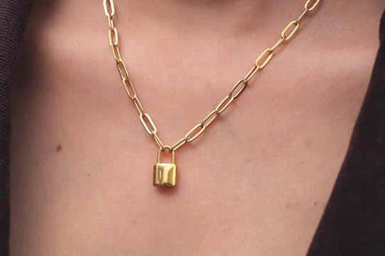 Paperclip Padlock Necklace