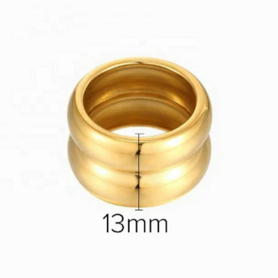 13mm double band chunky ring gold