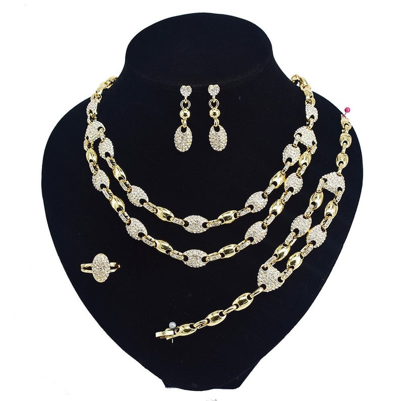 Double layer XO jewelry set 