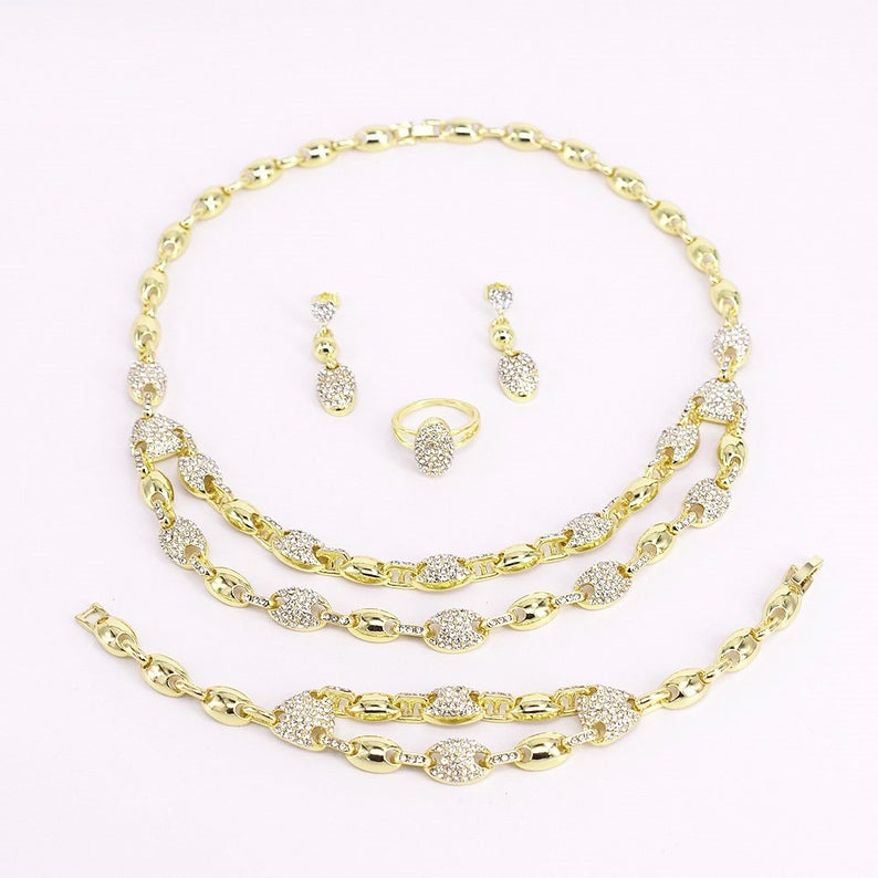 Double Layer Xo Necklace Set