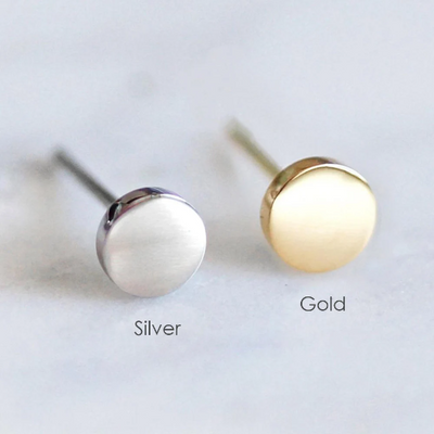 Circle Stud Round Tack earrings for women