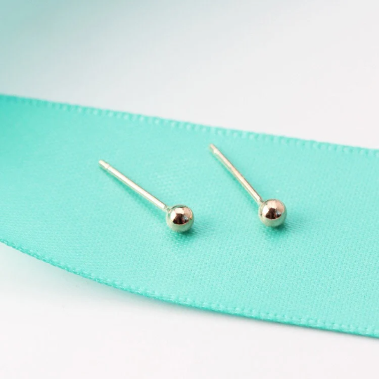 925 sterling silver Ball Stud Earrings 