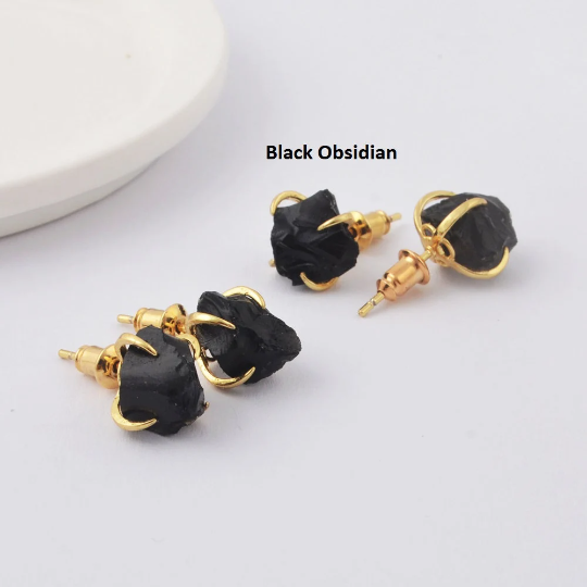 Order Now Best quality  Black Obsidian Healing Crystal Earrings