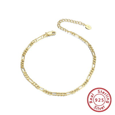 925 Sterling Silver & 18K Gold-Filled Link Chain Anklet