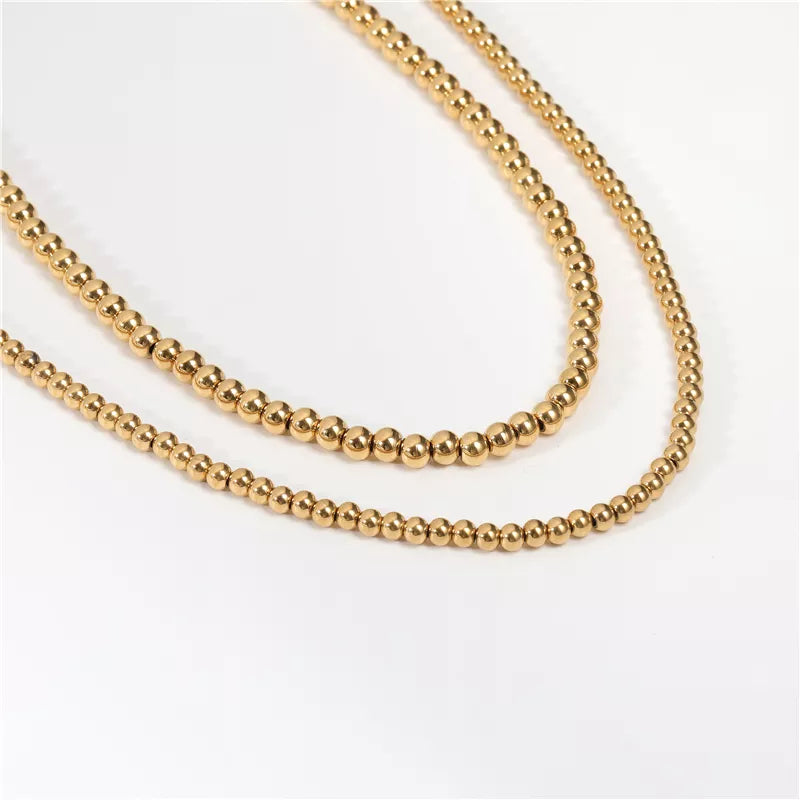 18K Gold-Filled Bead Necklace Set