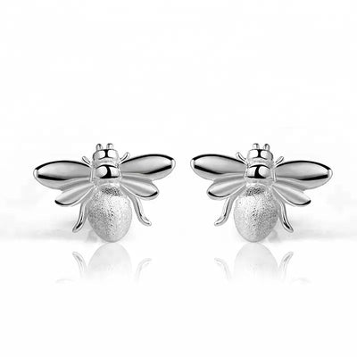 925 Sterling Silver Bee Stud Earring