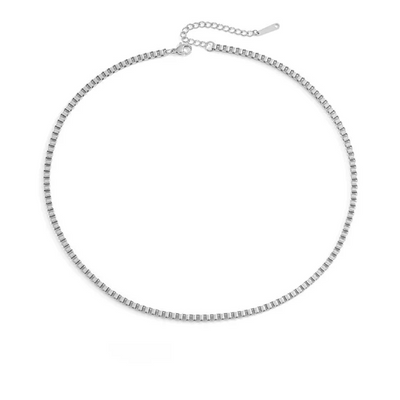 Double Layered Cuban Chain Necklace SILVER