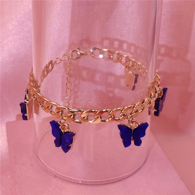 Link chain butterfly bracelet 