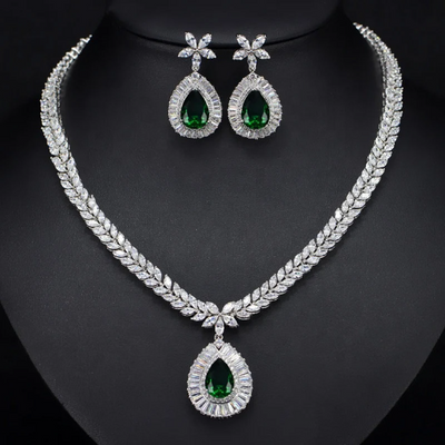 Zirconia bridal necklace set for women