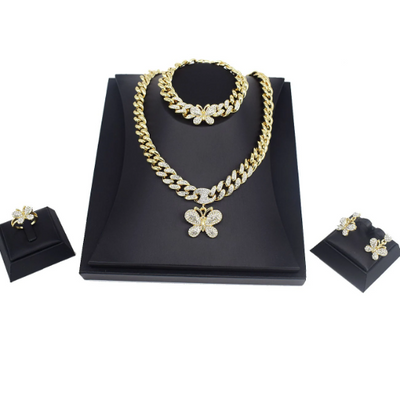 XO Cuban Butterfly Necklace Set