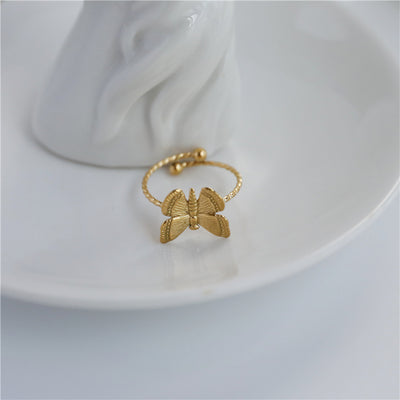 18k gold Butterfly Ring for Women 