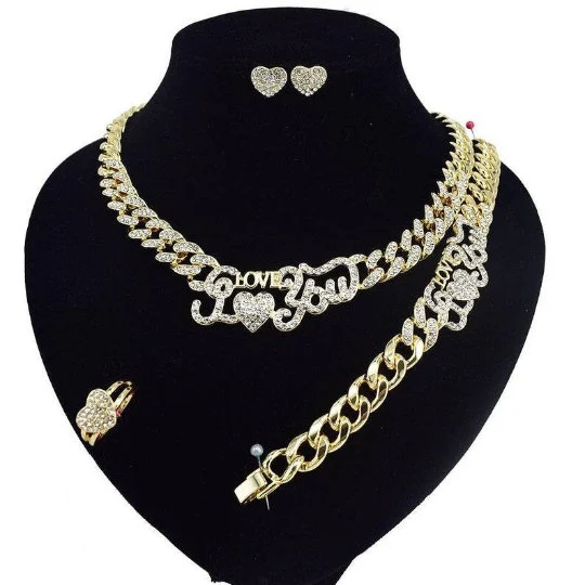 XO CUBAN Link Necklace Set