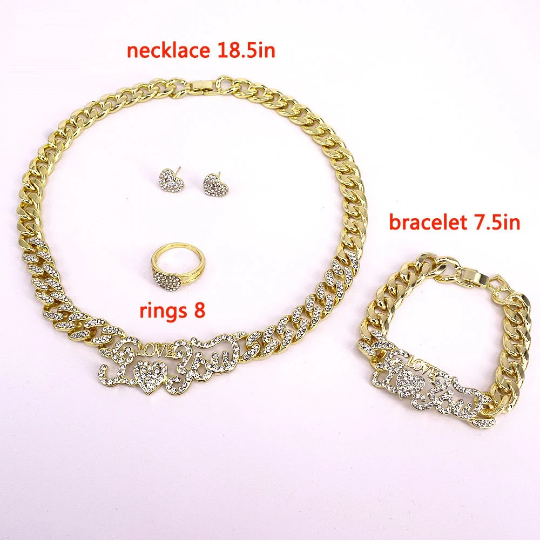 XO CUBAN Link Necklace Set