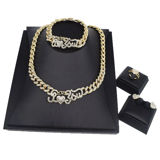 XO CUBAN Link Necklace Set