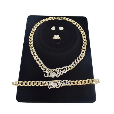 XO CUBAN Link Necklace Set