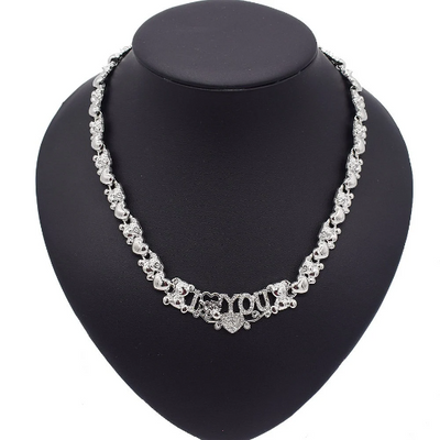 Silver Xo Necklace Set