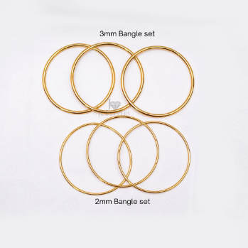 18K Gold-Filled Set of Three Bangles