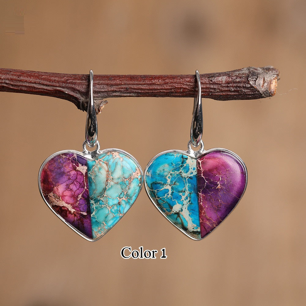 Natural Sea Sediment Gemstone Earrings