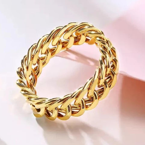 18K Gold-Filled Cuban Link Ring