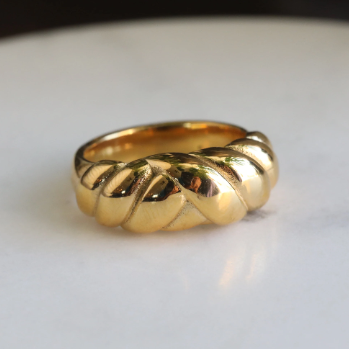  Chunky Croissant Dome Ring