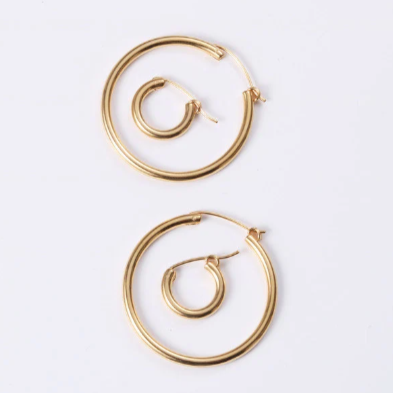 14K Gold Filled Big Hoop Earrings  For sale  