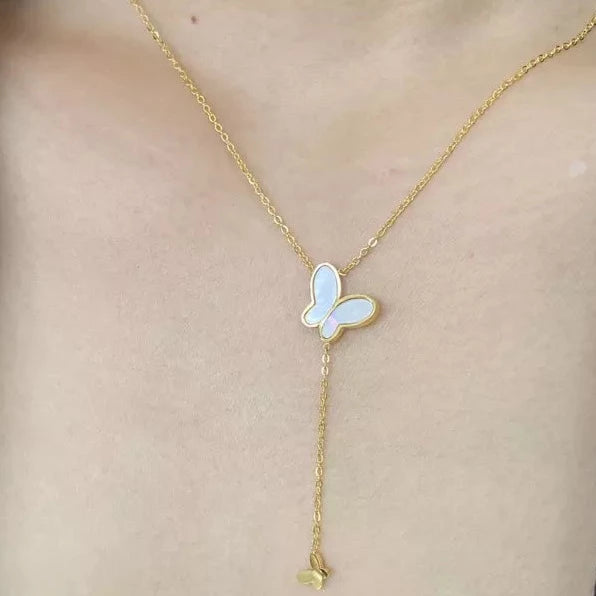 18K Gold-Filled Butterfly Shell Necklace