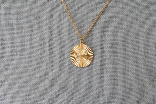 18K Gold-Filled Circle Sunburst Necklace