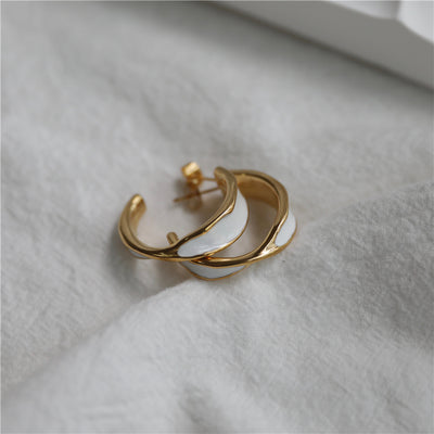 Order Now Best quality White Enamel Earrings