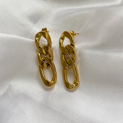 Real  Gold Chunky Chain Earring 