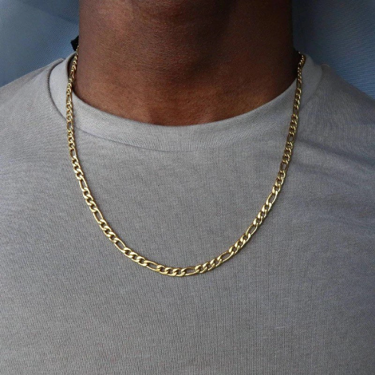 18K Gold-Filled Figaro Chain for Men