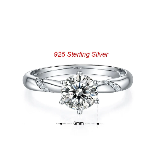  Moissanite 925 Sterling silver Rings