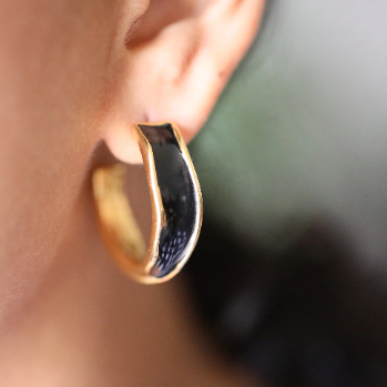 Enamel Hoop Earrings