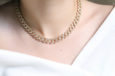 18K Gold-Filled Zirconia Pave Necklace