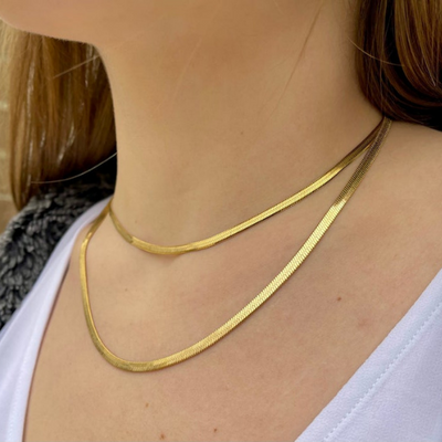 Shop Now gold herringbone necklace