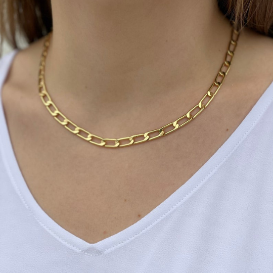 Gold Filled Flat Chain Necklace