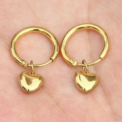 Heart Huggie Hoops earrings