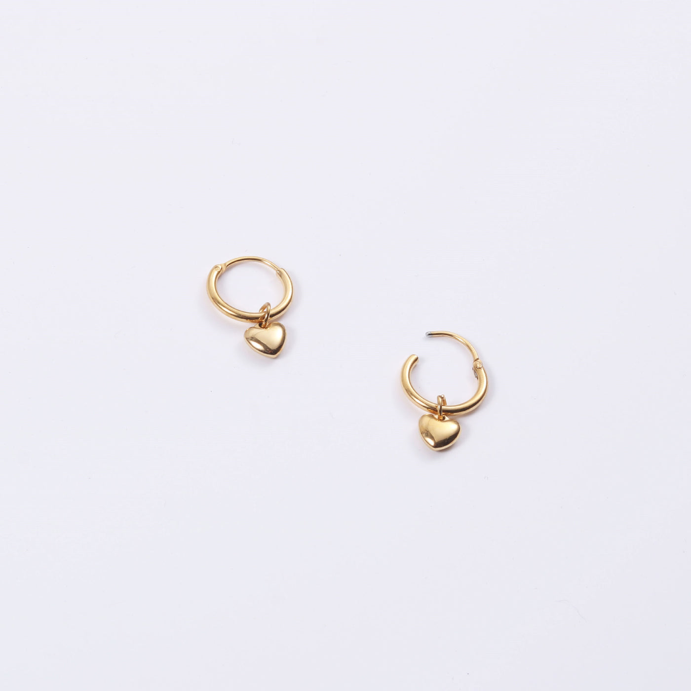 heart huggie earrings gold filled
